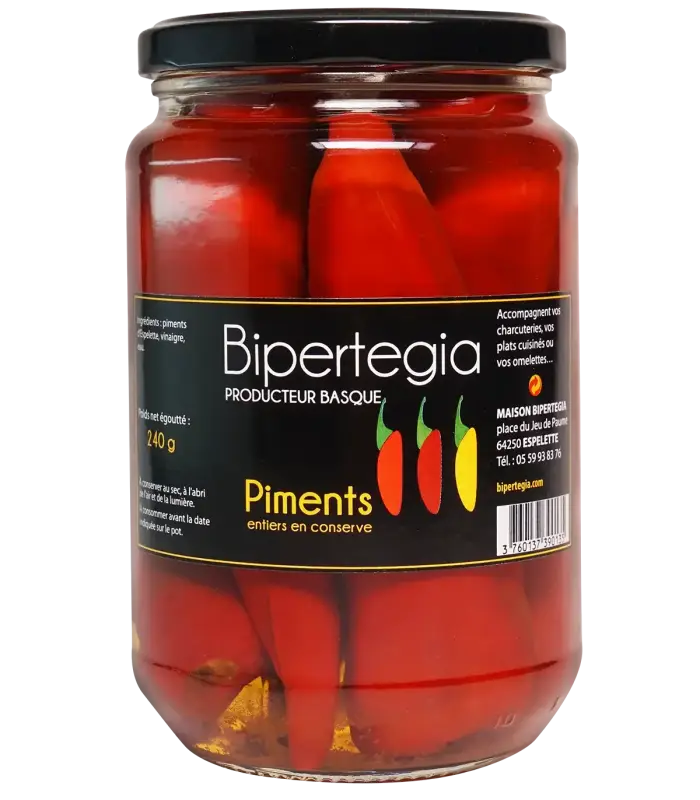 Piments entiers en conserve 240g