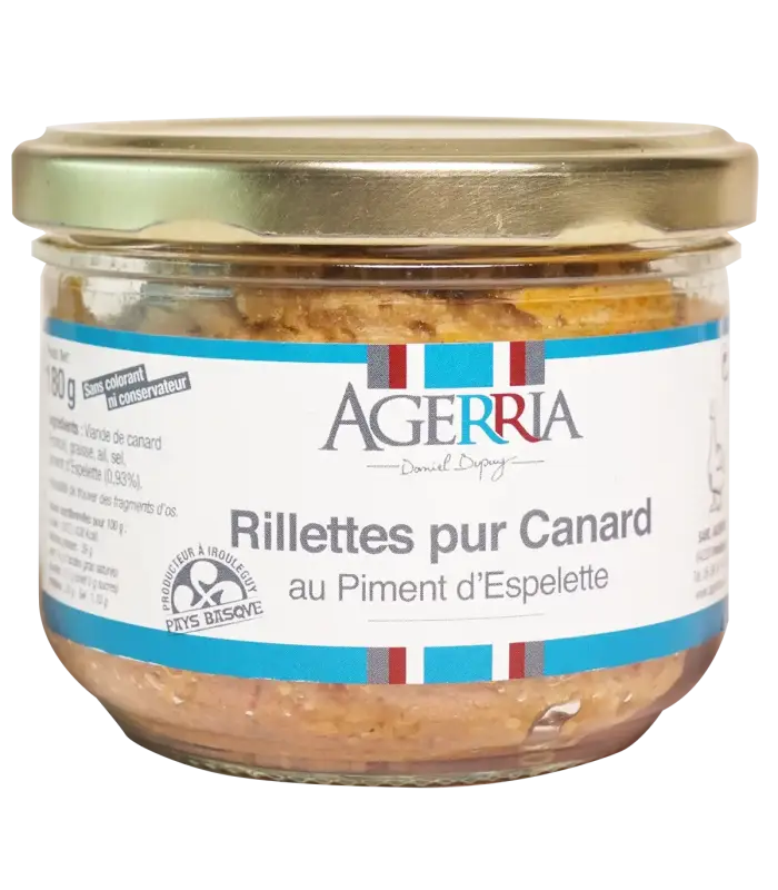 Rillettes de pur canard au piment d'Espelette