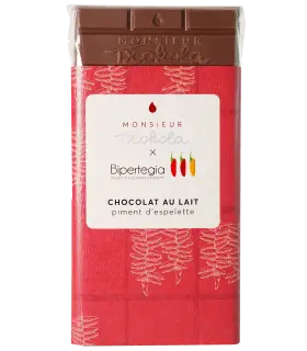 Tablette de chocolat lait au piment d'Espelette 100g