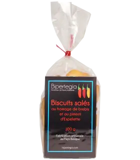 Biscuits salés fromage de brebis et piment d'Espelette 100g