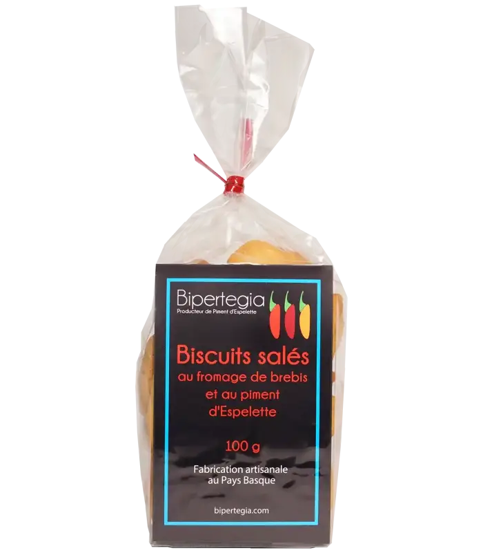 Biscuits salés fromage de brebis et piment d'Espelette 100g