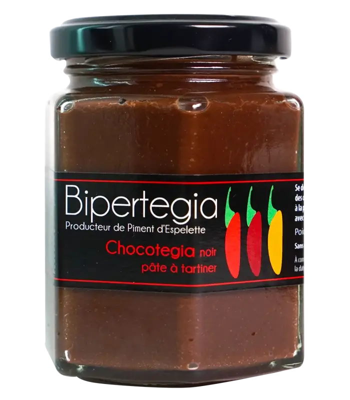 CHOCOTEGIA pâte à tartiner noir ou praliné au piment d'Espelette