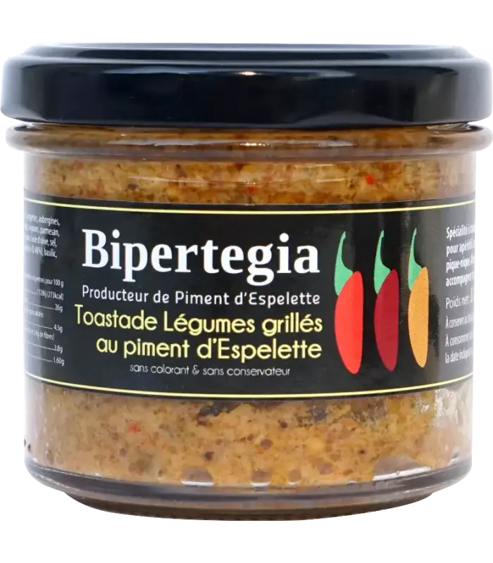 Toastade Légumes grillés au Piment d'Espelette