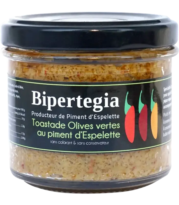 Toastade Olives vertes au Piment d'Espelette